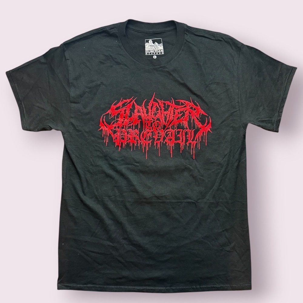 Slaughter To Prevail Band Shirt Large Black‎ Red Logo Sumerian Records Deathcore